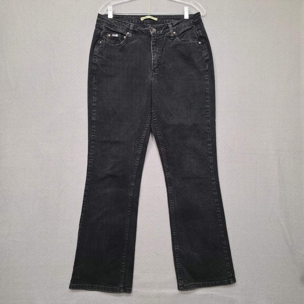 Lee Riders Womens Instantly Slims You Stretch Black Denim Bootcut Jeans Size 12